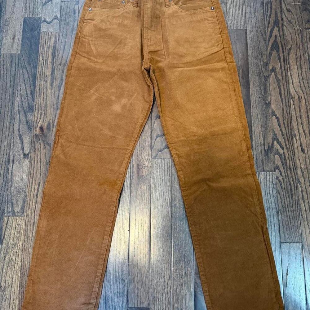 Gap straight leg corduroy pants in tan & brown